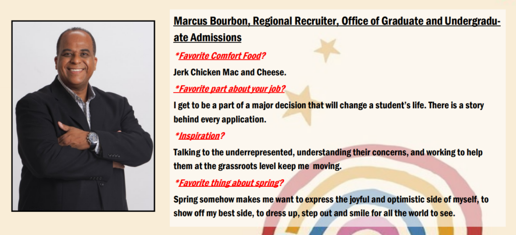 Photo of Marcus Bourbon, Regional Recruiter, Office of Graduate and Undergraduate Admissions